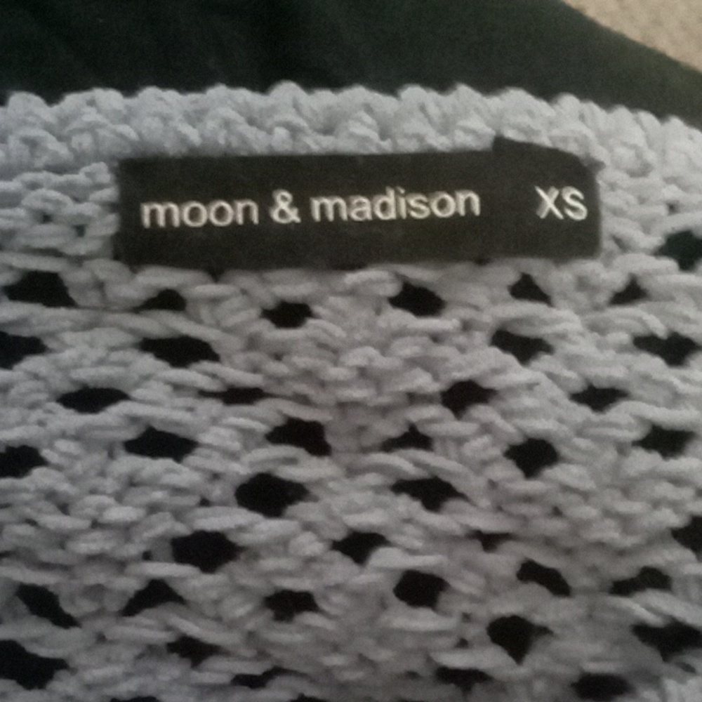 See-through knit sweater periwinkle color